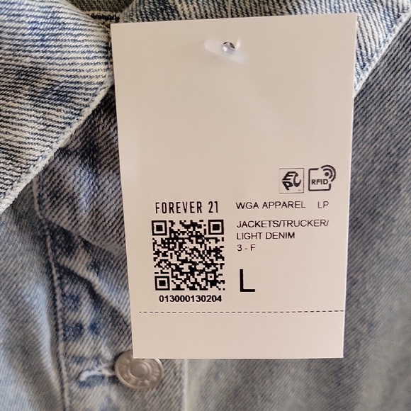 Forever 21 Blue Jean Jacket with Silver Fringe - Picture 7 of 14